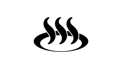 hot springs emblem, black isolated silhouette