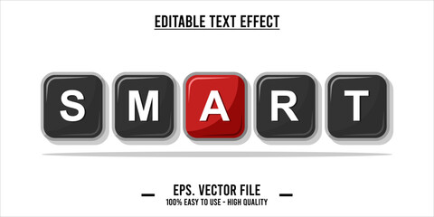 typography SMART word art illustration, editable text effect, eps file format