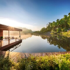 Sustainable Lakeside Bungalow Offering Stunning Views of Serene Waters