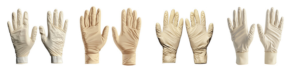 Obraz premium A series of gloves displayed, showcasing various colors and styles, emphasizing their texture and design.