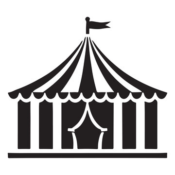 recommend clip art: Detailed Circus Tent Silhouette Vector Illustration