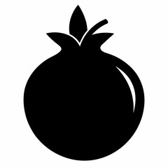 Elegant Pomegranate Silhouette in Vector Format