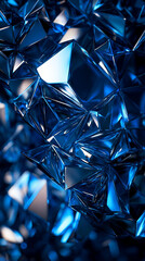 Abstract Blue Crystal  Geometric Shapes   D Render