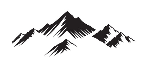 Single Mountain Peak Silhouette Minimalist Design