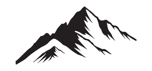 Mountain Range Silhouette Simple Line Art