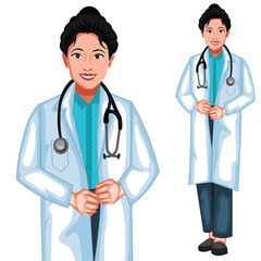 Female Doctor Cartoon Character Vector Illustration (Royalty Free)