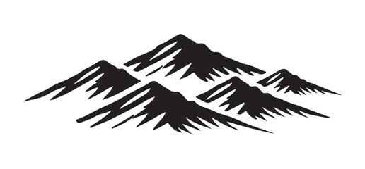 Naklejka premium Mountain Range Silhouette Simple Vector Art