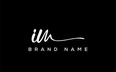 IM letter beauty handwriting vector logo.