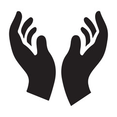 Protective Hands Silhouette Vector Graphic Illustration