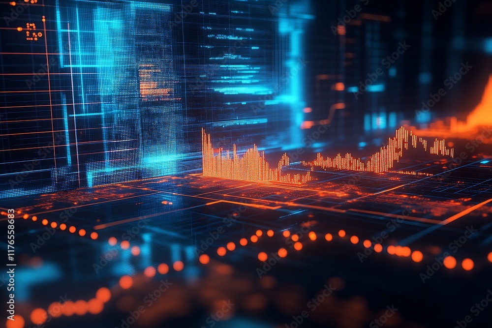 Leinwandbilder Advanced Financial Trading Dashboard with Real-Time Data Analytics : Generative AI