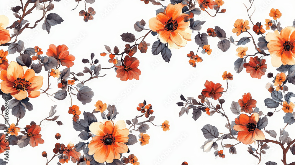 Poster floral patterns for design isolated on white. jpeg version also available in gallery