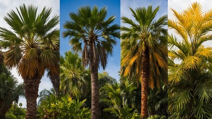 Fototapeta premium Livistona chinensis in Every Season: A Year-Round Natural Beauty