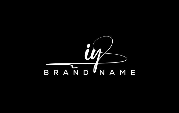 IY letter beauty handwriting vector logo.