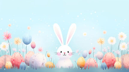 Obraz premium easter bunny with easter eggs