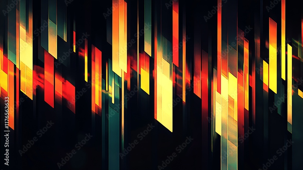 Leinwandbilder colorful abstract geometric pattern in dynamic modern art design : generative ai