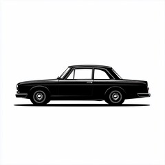 Obraz premium Side view of a classic black vintage car.
