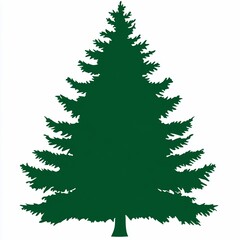 Fototapeta premium Dark green silhouette of a pine tree.
