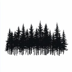 Silhouette of a dense forest.