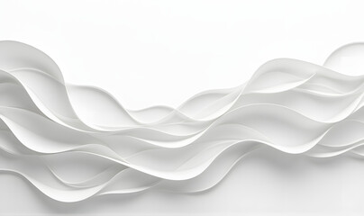 Fototapeta premium Abstract White Background with white Waves and Smooth Digital Flow, High Quality Wallpaper Design, Generative Ai