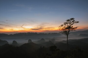 sunset in the mountains