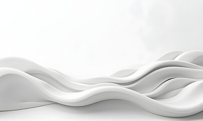 Obraz premium Abstract White Background with white Waves and Smooth Digital Flow, High Quality Wallpaper Design, Generative Ai
