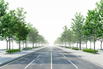 Obraz premium Serene city street with designated clean air zone