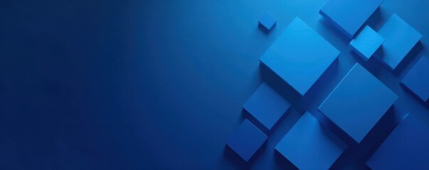 Fototapeta premium Deep blue backdrop, sharp square forms, sleek corporate aesthetic, blue, illustration, texture