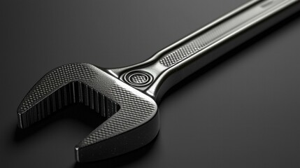 Obraz premium A close-up of a metallic wrench. AI.