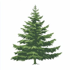 Obraz premium Illustration of a vibrant green Christmas tree.