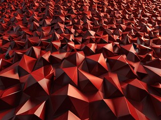 Fototapeta premium Dynamic And Luxurious Red Low Poly Abstract Background With Geometric Triangles
