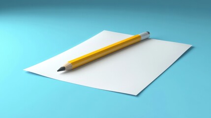 a pencil is laying on top of a piece of paper