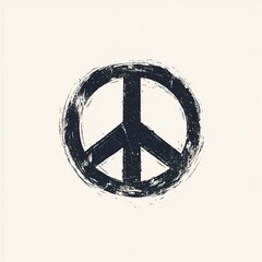Grunge peace symbol, distressed graphic design.