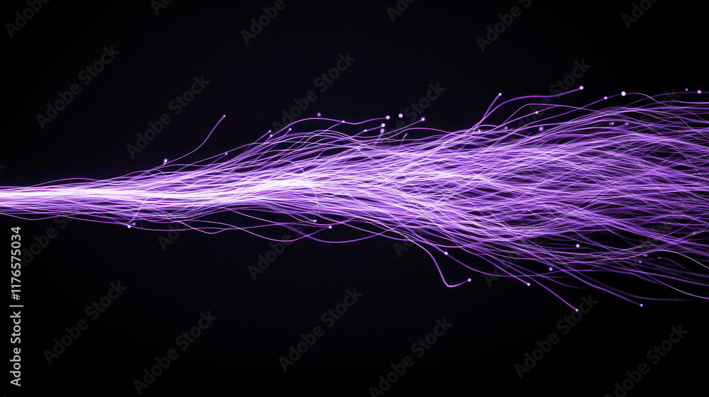 Poster delicate intertwining lines of light glowing softly against dark background