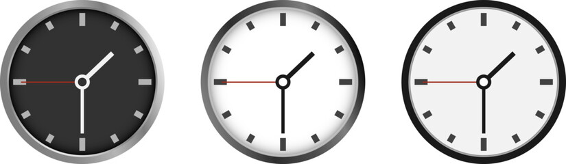 Wall clock, wall clock icon isolated on white background. Vector, designer illustration. Vector.
