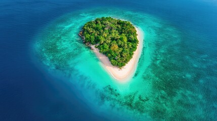 Breathtaking Tropical Island Oasis with Turquoise Waters and Lush Foliage An Idyllic Escape into a Peaceful Remote Paradise