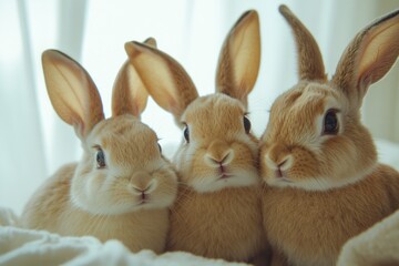 Obraz premium Rabbits Sitting Together