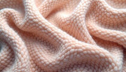 Soft pink knitted fabric close-up with detailed texture