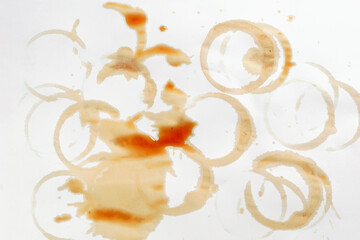 Prints of coffee spilled