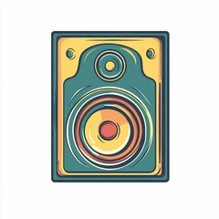 Retro Vintage Style Speaker Graphic Design.