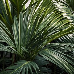 Detailed View of Archontophoenix alexandrae Leaves: Exploring Intricate Patterns and Textures