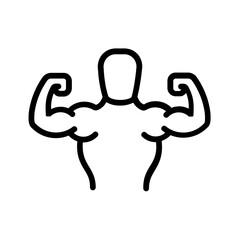 Vector black line icon for Muscle