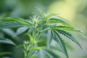 Fototapeta premium close up of cannabis leaf