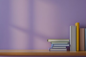 Fototapeta premium Sophisticated Book Arrangement on Shelves with Soft Light for Tranquil Home Library Ambiance : Generative AI