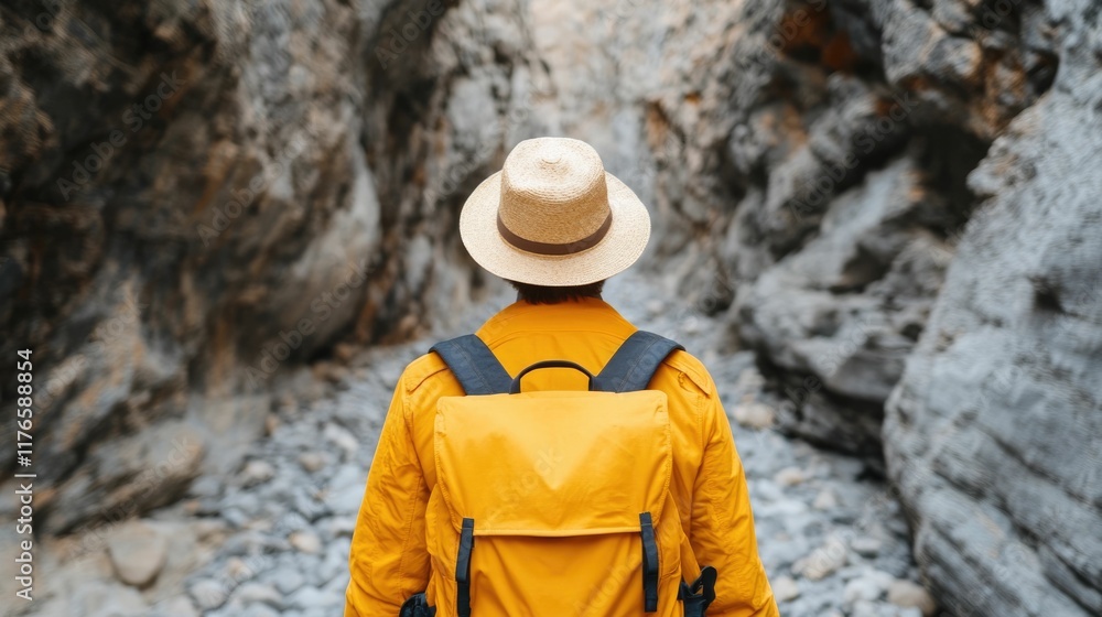 Poster adventurous backpacking journey exploring hidden gems and capturing captivating travel stories amids