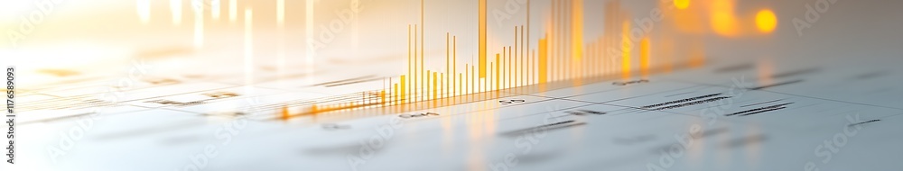 Aufkleber sleek financial layout with orange bar graphs on white paper : generative ai