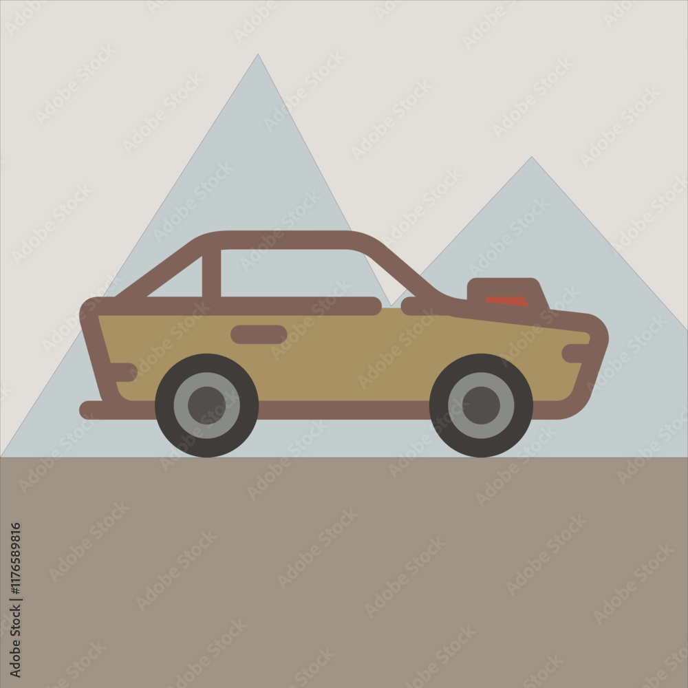 Poster design illustration vector graphic of drag race car icon with line style. suitable for ui, mobile de