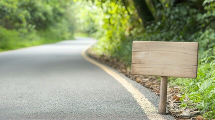 Empty wooden sign on the road, ideal for adding text with copy space image