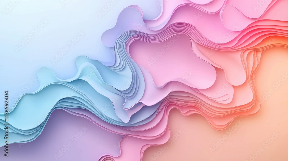Aufkleber a colorful abstract background with fluid shapes and gradients, resembling the reflection of light o