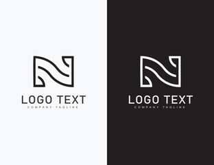 N letter Modern logo design