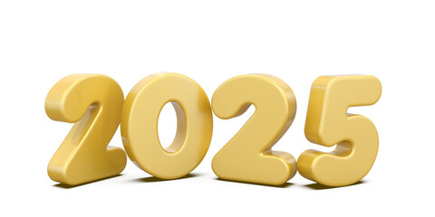 Gold 2025 Number . Happy New Year 2025